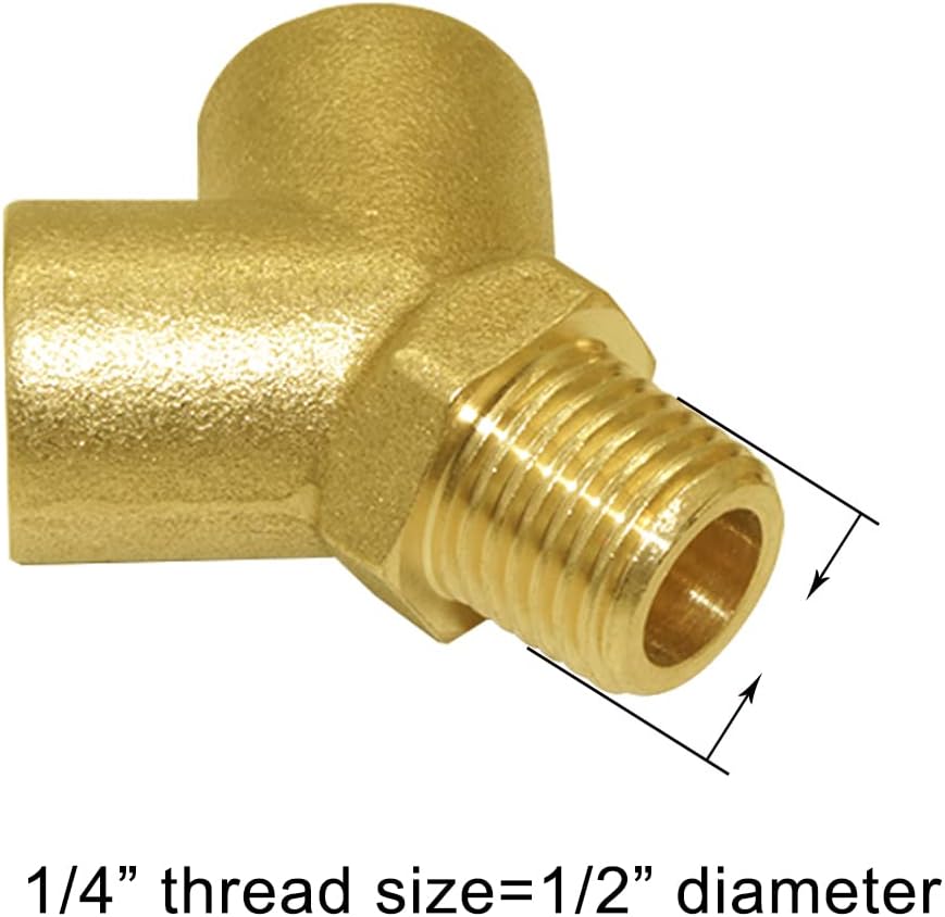 Brass Pipe Fitting Y-shaped 1/4" NPT Female x 1/4" NPT Male Connector 3-way Fitting Coupler Adapter (Pack of 2) โ image 2