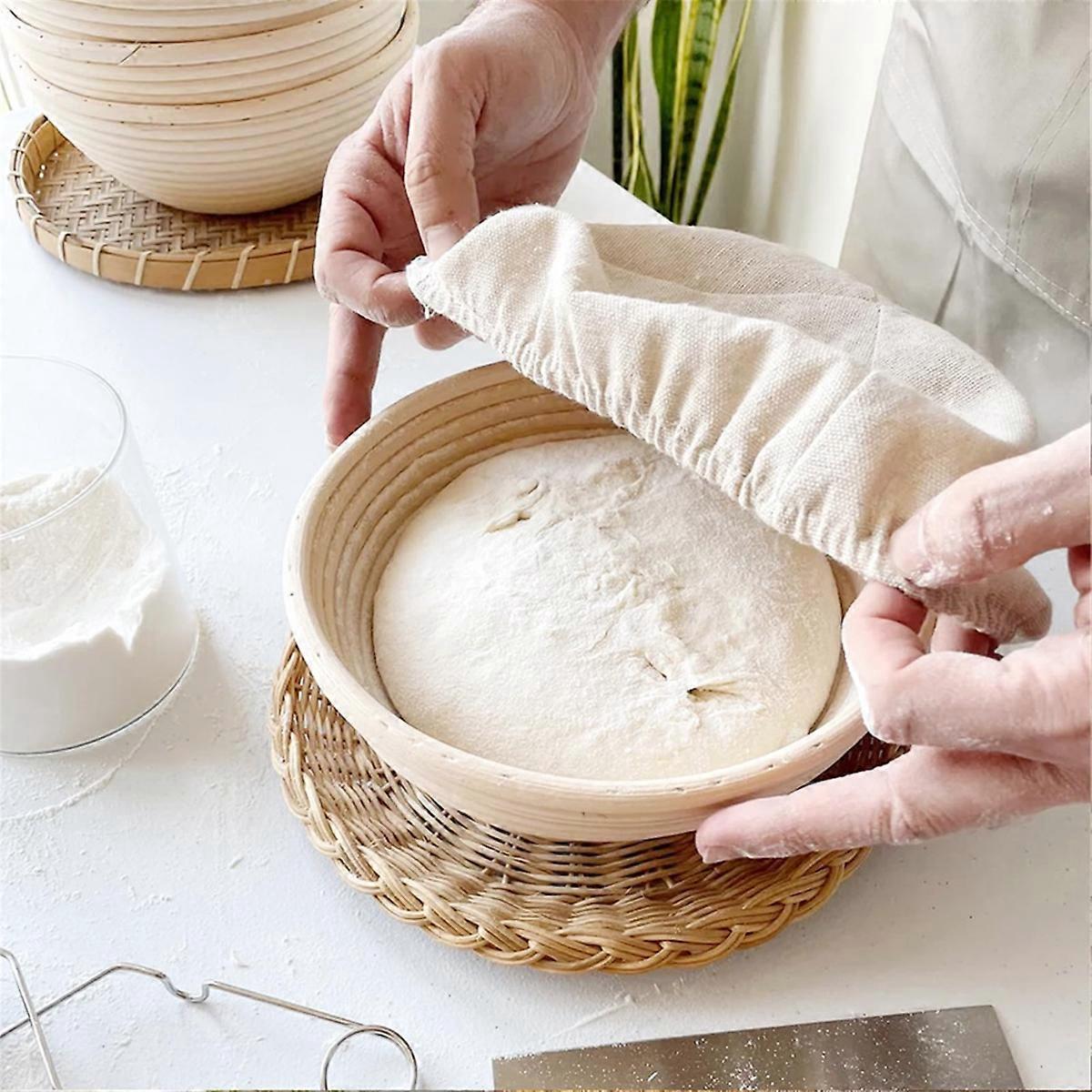 Round Handmade Rattan Bread Proofing Basket 23x8cm Compatible with Artisan Baking โ image 5