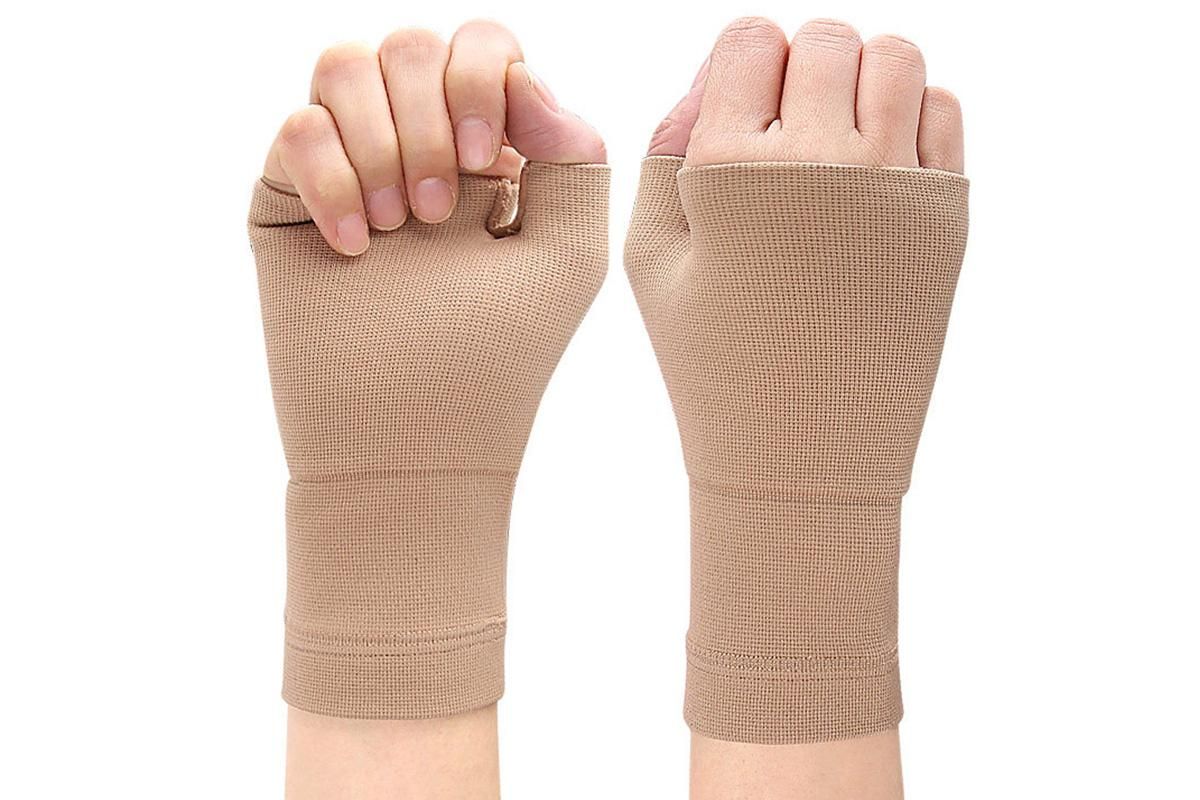 1Pair Wrist Brace Glove Sport Wrist Support for Fitness Weightlifting Skin Tone - XL โ image 2