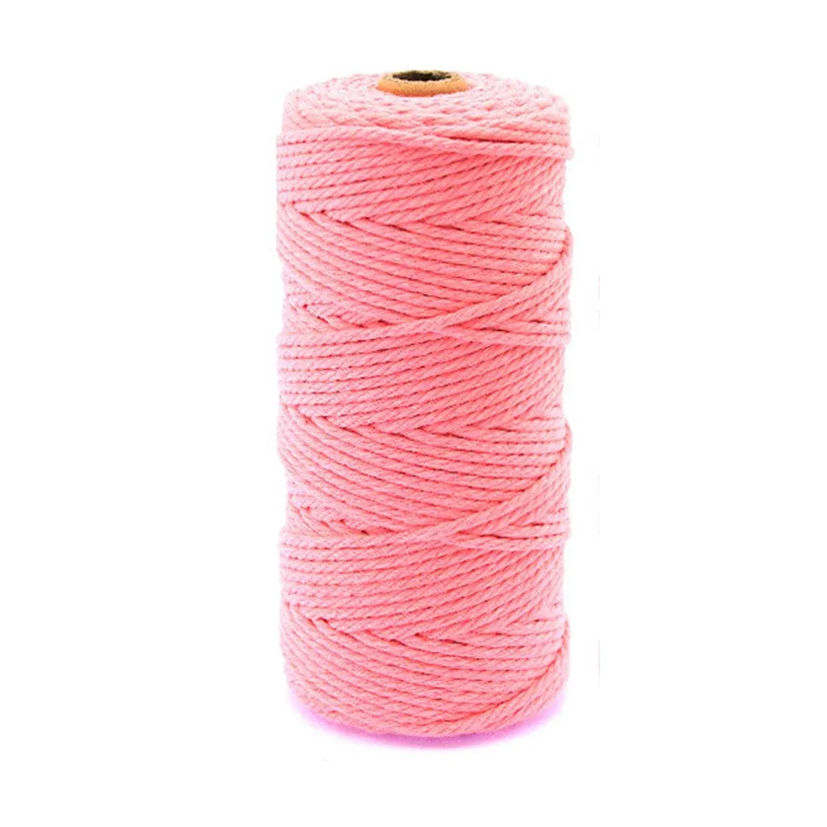 3mm Colored Cotton Rope DIY Hand Woven Macrame Cord Tapestry Binding Craft Rope - Dark Pink