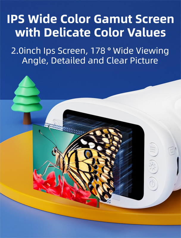 Pink Kids Handheld Digital Microscope - 2.4-inch HD Portable Magnifier with 1000x Magnification, 2MP Camera, and Built-in Storage & LED โ image 2