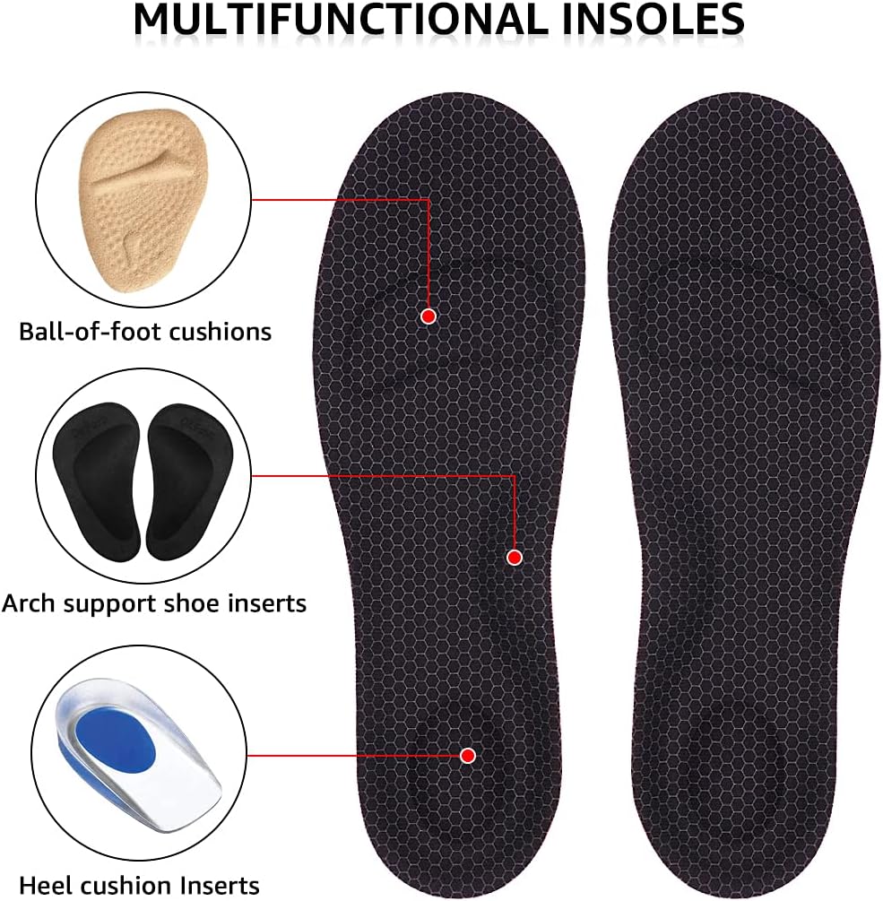 Arch Support Insoles, Relief from Plantar Fasciitis, Metatarsal and Heel Pain, Comfortable Breathable Shoe Inserts, Shock Absorption for Women and Kids (Small) โ image 2