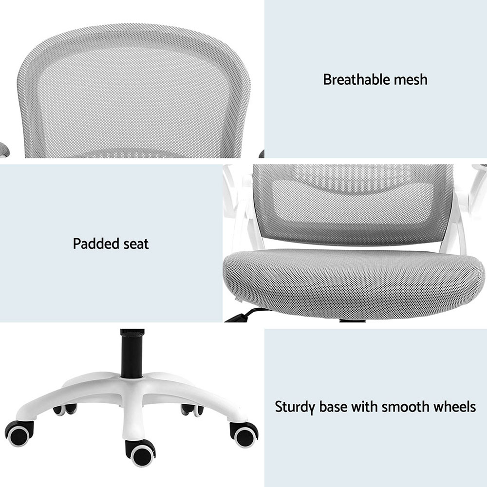 Artiss 2x Mesh Office Chair Computer Gaming Desk Chairs Work Study Mid Back Grey โ image 6