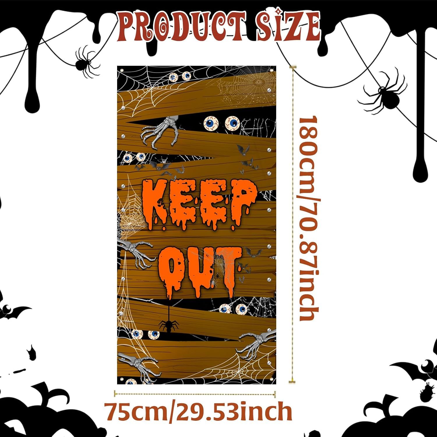 Halloween Door Cover, Scary Fabric Door Decoration for Indoor and Outdoor Halloween Parties, Front Door, Porch and Wall Decor โ image 2