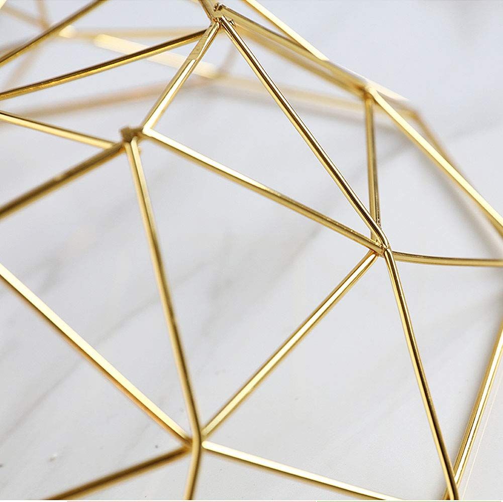 Geometric Metal Wire Fruit Bowl, Iron Arts Fruit Storage Baskets for Kitchen Counter (Gold, Normal) β image 5