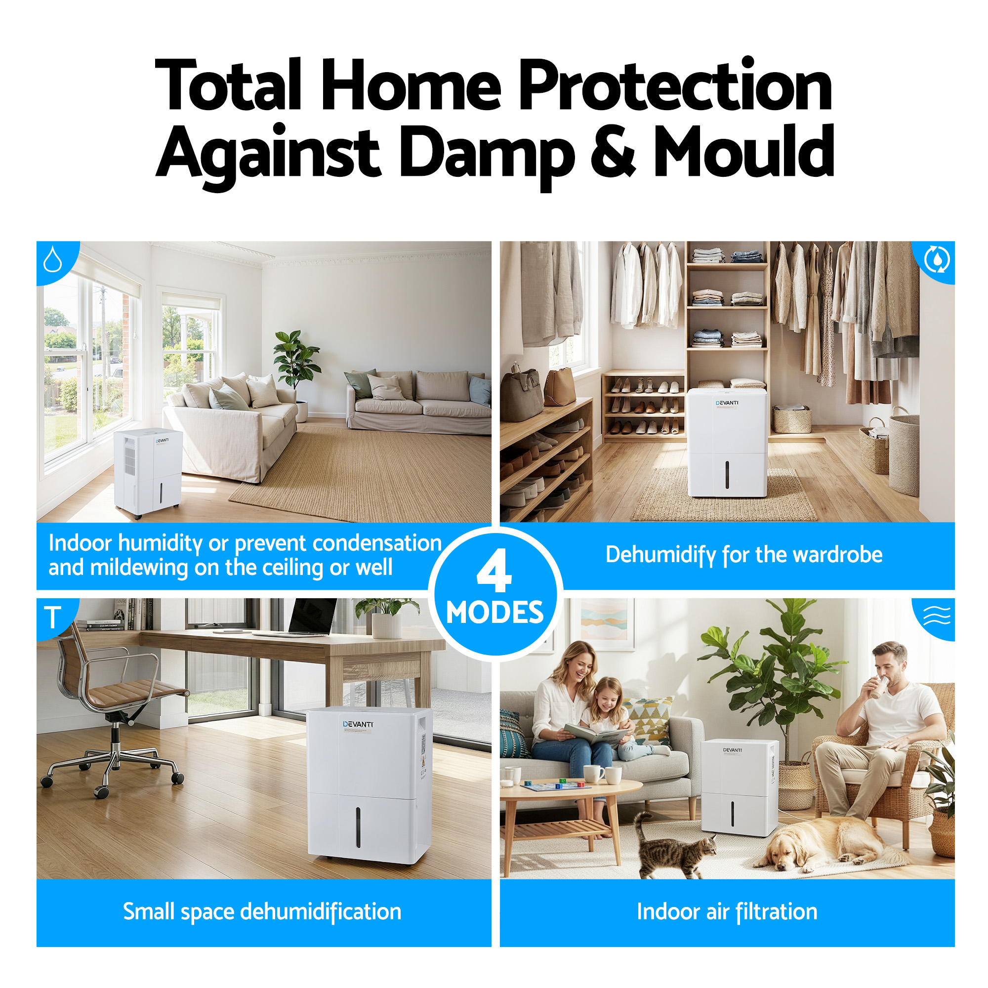 Devanti 30L/Day Dehumidifier Home Air Dryer Mould Moisture 4.7L Tank โ image 6