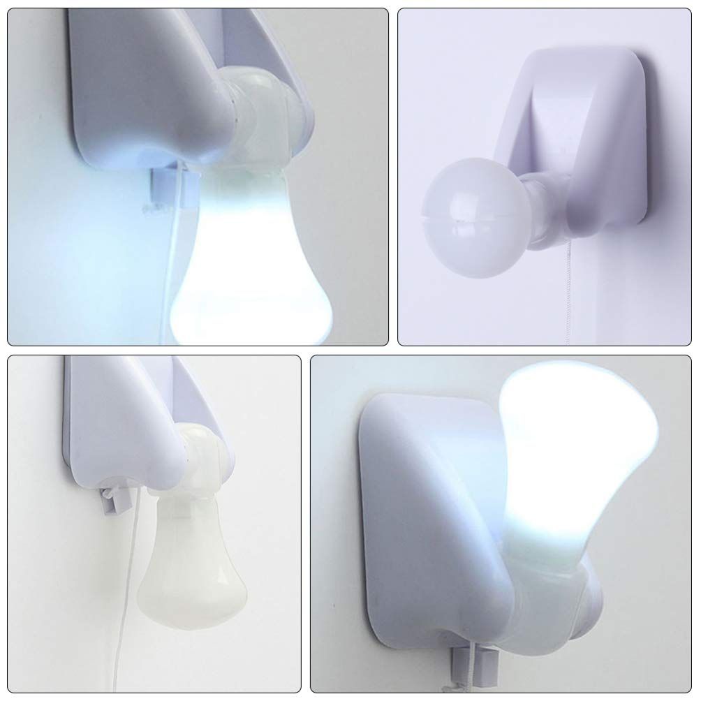 Portable Pull Wall Light Lamp Battery Powered LED Closet Light with Pull Chain 2W Pull Chain Indoor Cord Light Bulb Fixture Self — image 4