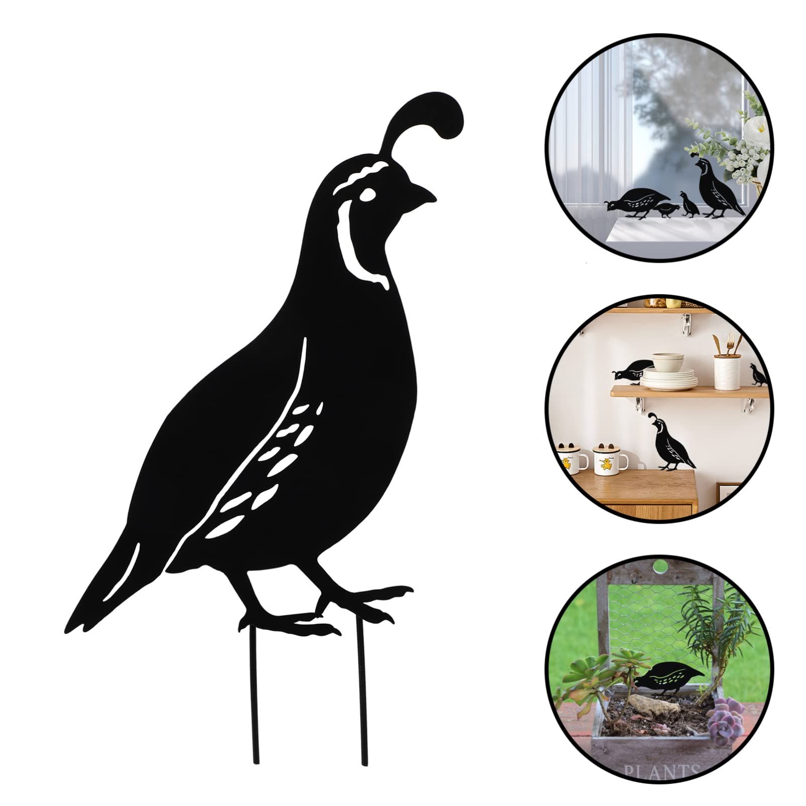 4pcs Garden Quail Stake Bird Yard Art Metal Statue Decor Animals Silhouette Outdoor Decoration Courtyard Ornaments — image 3