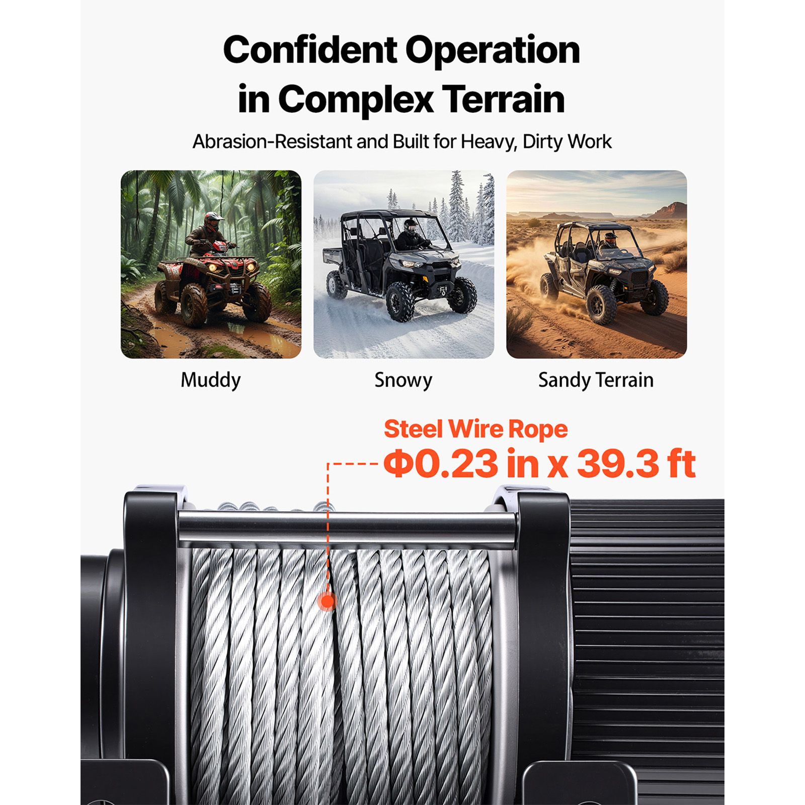 2041 kg Electric Winch, 12V DC ATV/UTV Winch with Φ6 mm x 12 m Steel Wire Rope, Wireless & Wired Remote Control, IP54 Waterproof, Roller Fairlead Mount Plate — image 3
