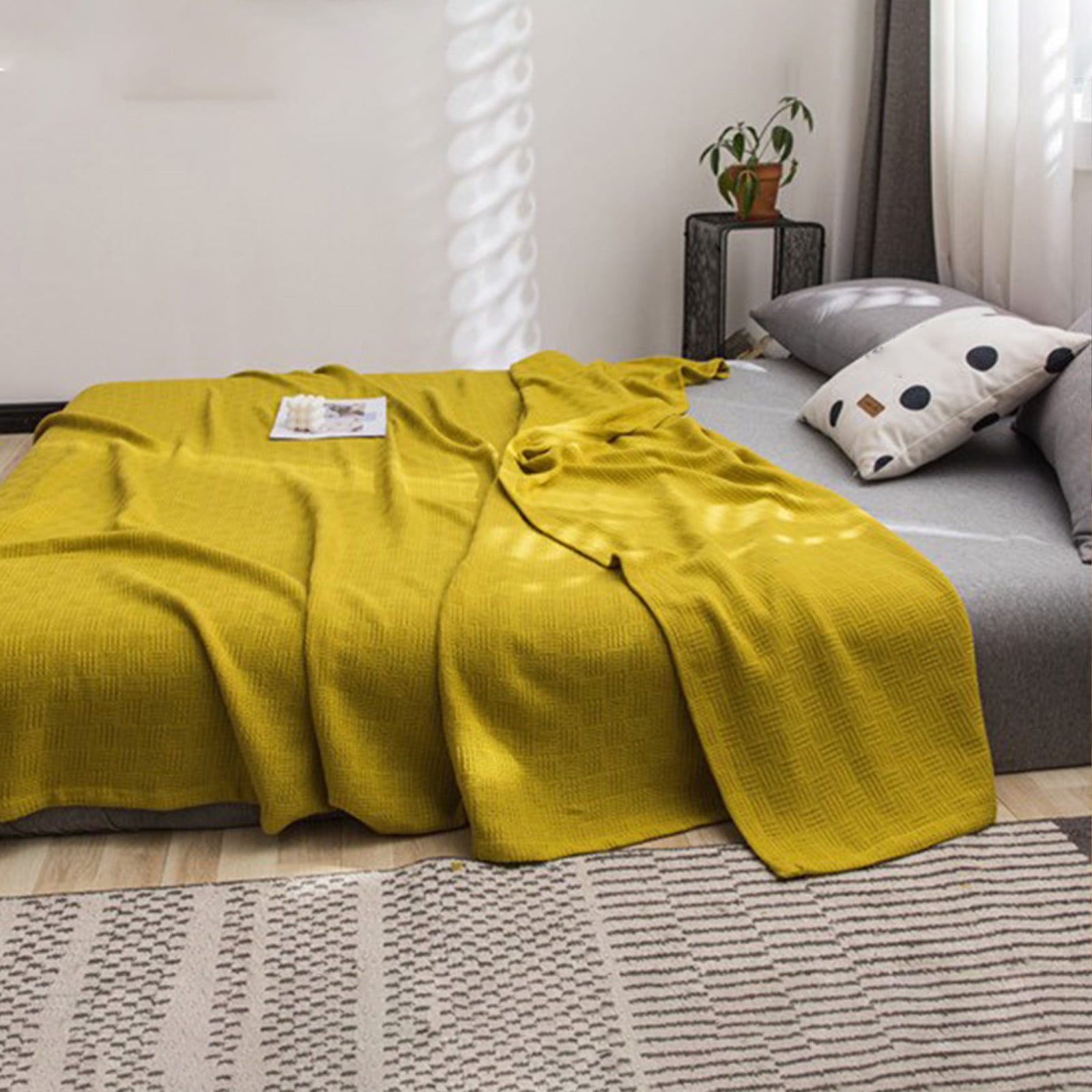 59x39" 100% Cottons Blanket, Soft and Breathable Bed Blanket, Multi-functional Bed Blanket for All Season, Machines Washable Bed Couch for Home Living Room — image 6