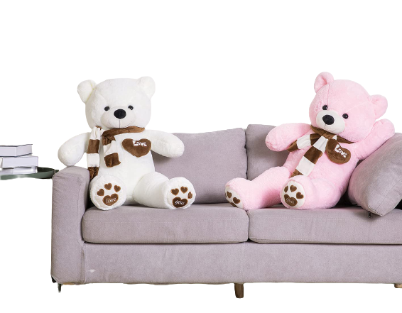 NNECN Huge 100cm Giant Pink Teddy Bear Soft Plush Cotton Scarf Bear Toy Doll Stuffed — image 2