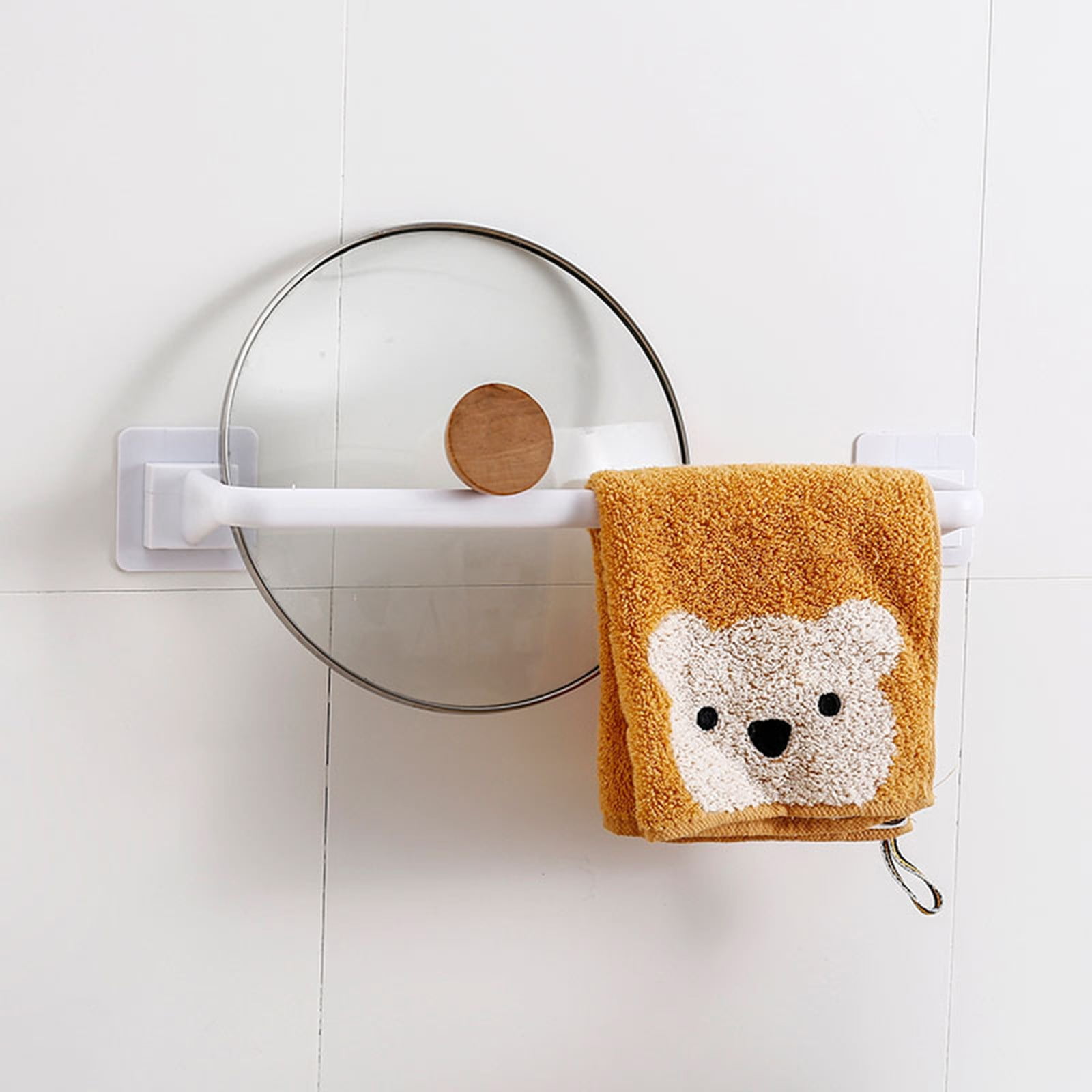 Self Adhesive Towel Bar, No Drill Stainless Steel Hand Towel Rail for Bathroom, Kitchen and Laundry Wall Storage, 38 cm, White โ image 4