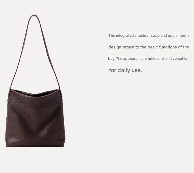 Coffee Minimalist Vintage-Style PU Leather Shoulder Bag Casual Commuter Tote โ image 2