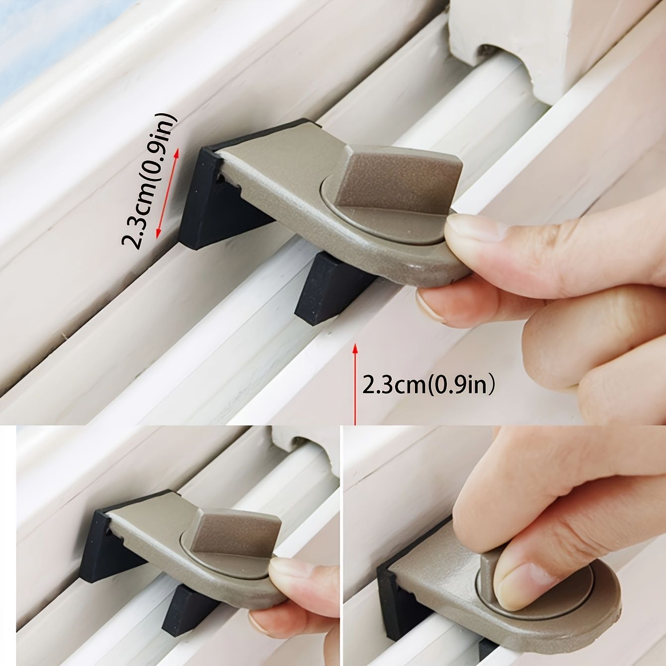 Aluminium Sliding Window Door Locks with Keys Security Lock Stop Anti Theft Sash Lock for Sliding Doors Windows, Pinch Proof Fall Prevention Durable 5pcs — image 4