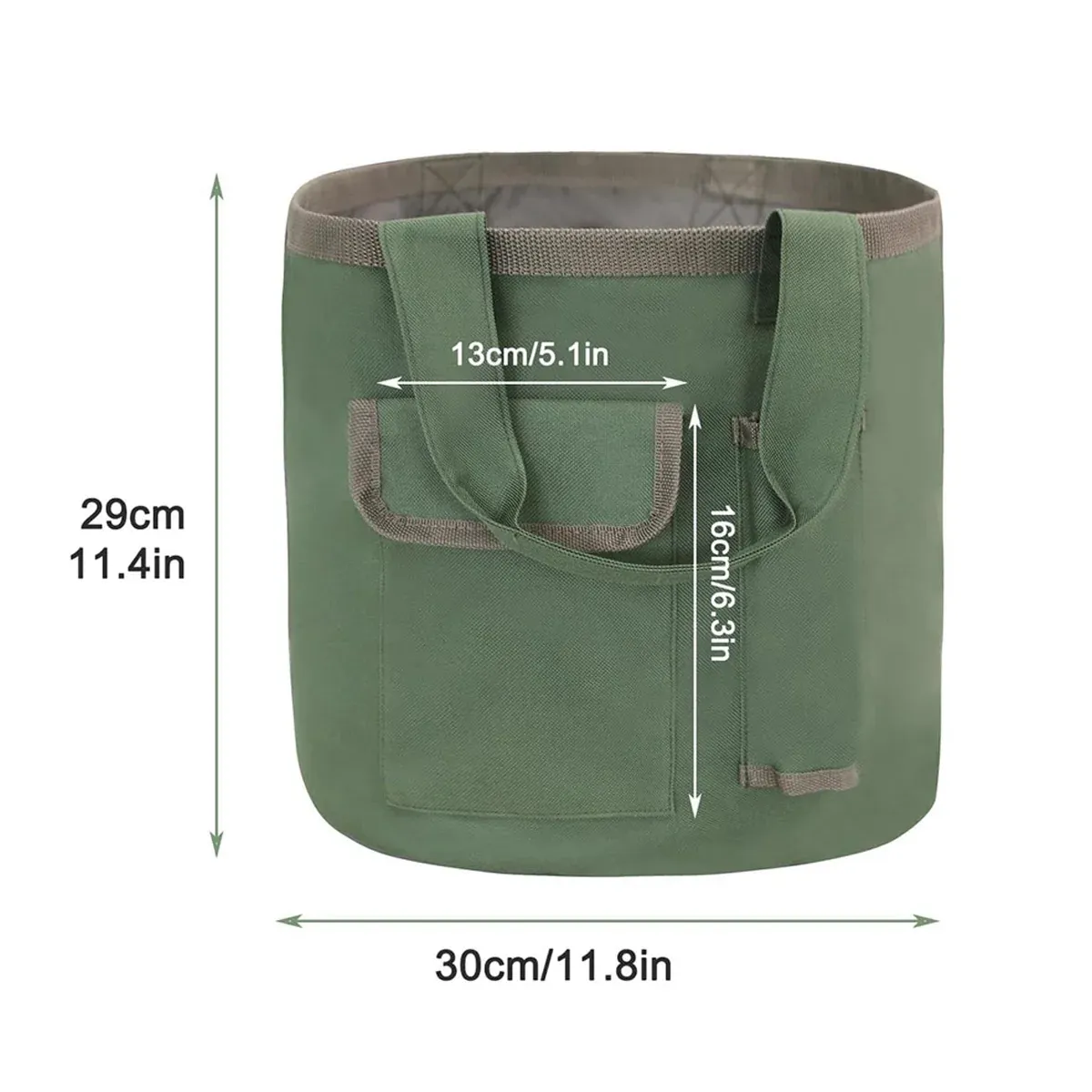 Waterproof Green Canvas Tool Storage Bag Portable Garden Bucket Organizer Use โ image 3