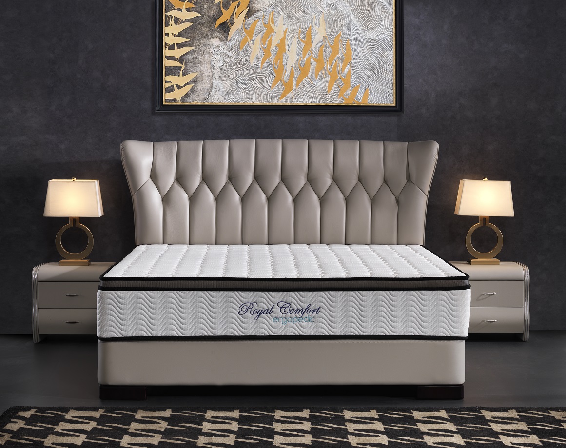 Ergopedic Mattress 5 Zone Latex Pocket Spring Mattress In A Box 30cm - Double - White Grey Black โ image 4