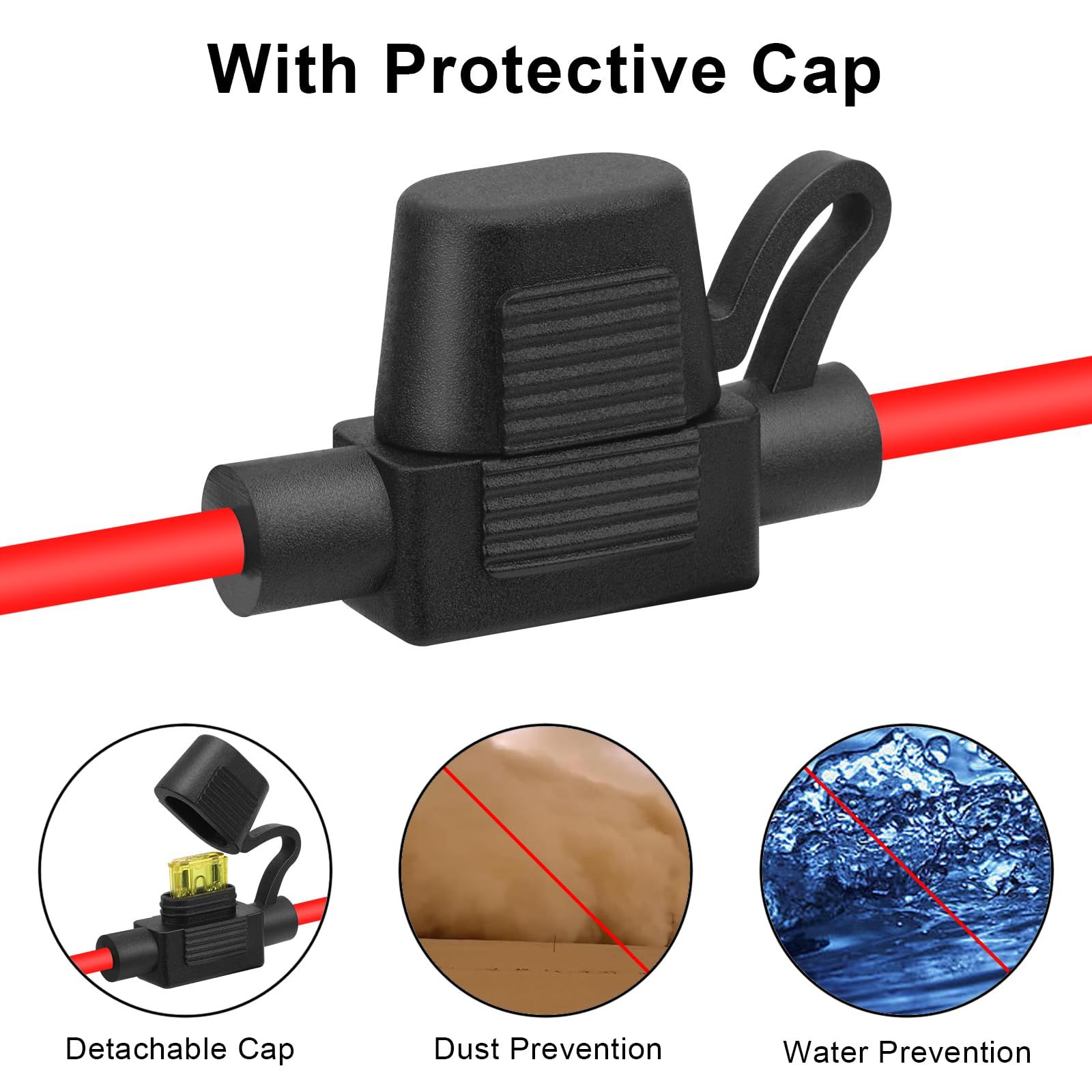 Lighter Socket Extension Cable with Perforated Terminal Direct Battery Type car Cigarette Lighter Adapter Heavy Duty Cable — image 5