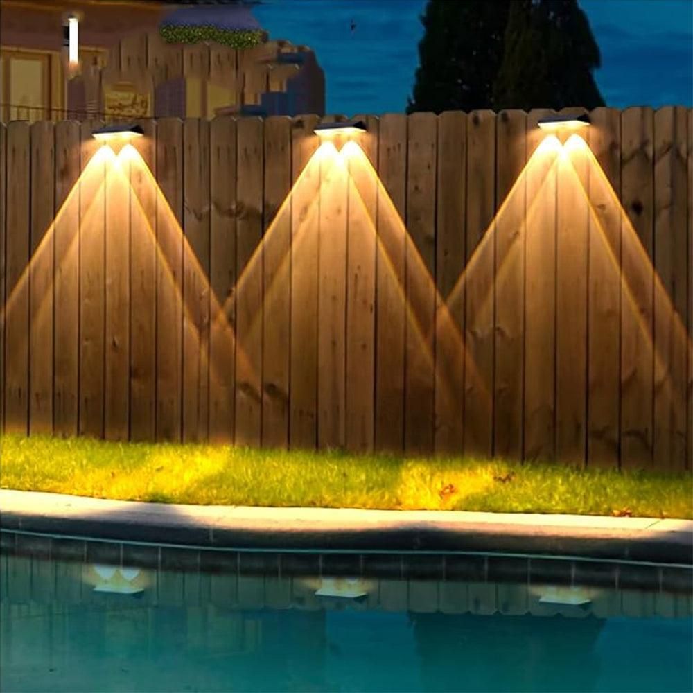 2Pcs Solar Fence Wall Lights Outdoor Deck Lights Step Light Garden Decor — image 2
