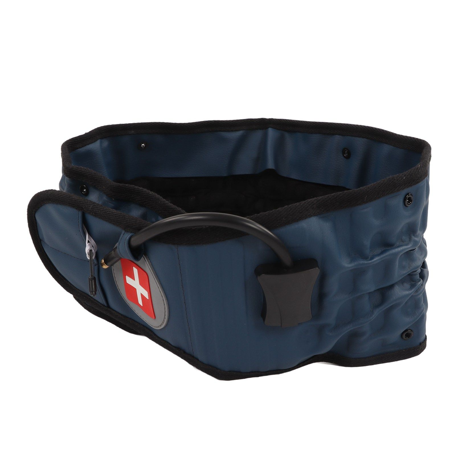 Back Decompression Belt Inflatable Relaxing Muscles Traction Function TPU Material Lower Back Support Device Blue Silver Inflator L — image 6