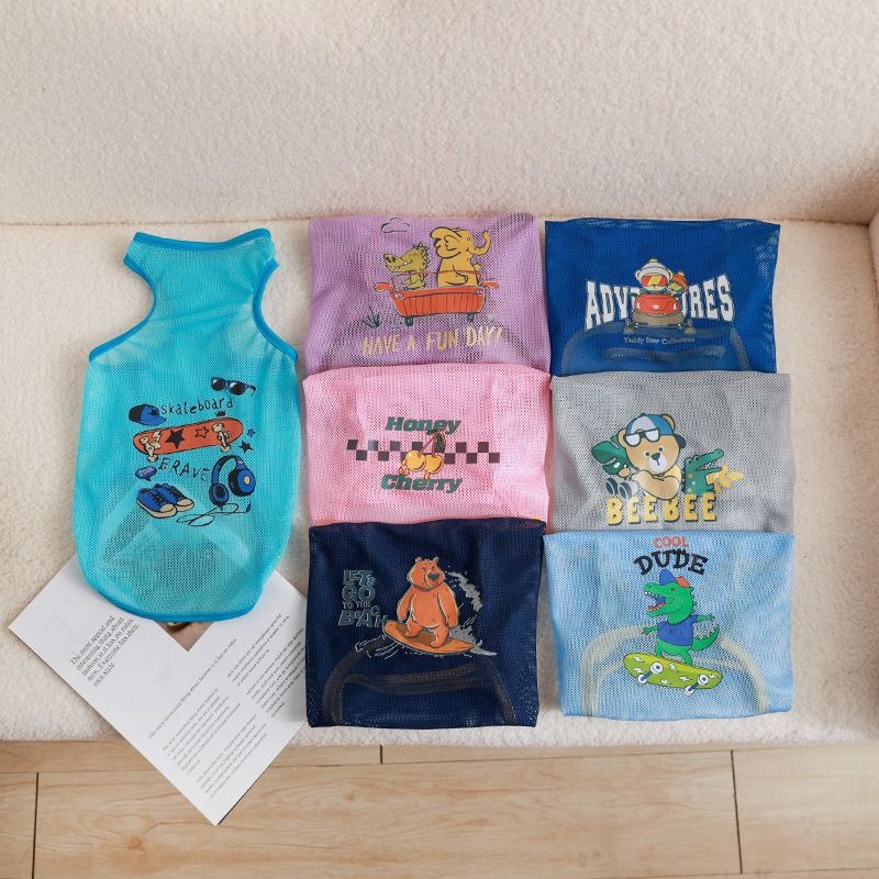 Pet Mesh Vest Polyester Trendy Cartoon Style Mesh vest-crocodile XXL — image 2