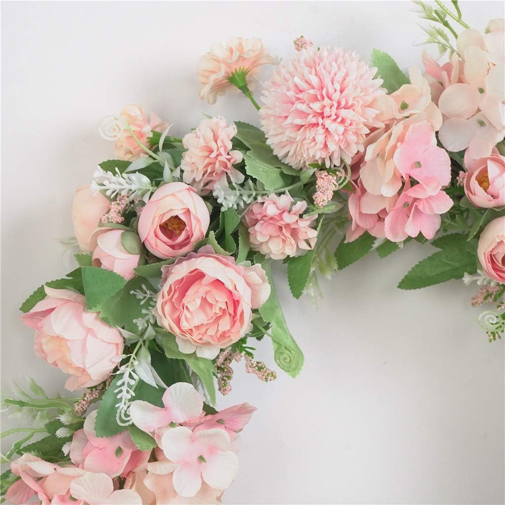 Decorative Spring Wreath, Peony and Hydrangea, 40Cm, Light Pink for home decor accent, front decor, or wall decor — image 3