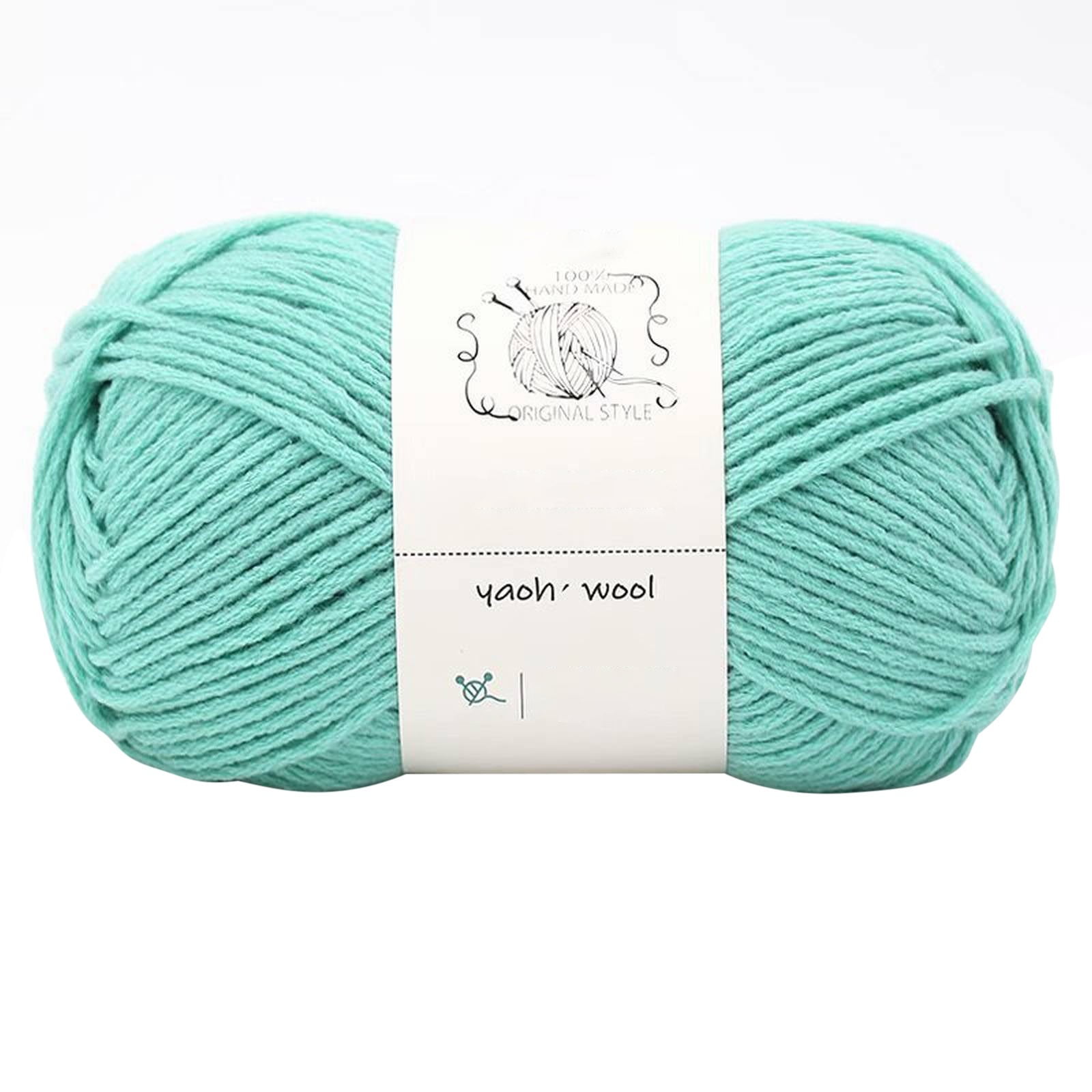1 Pack 100 g Cotton Crochet Yarn, Soft Hand Knitting Yarn for Sweaters, Scarves, Cushions and DIY Crafts, Interlaced Teal