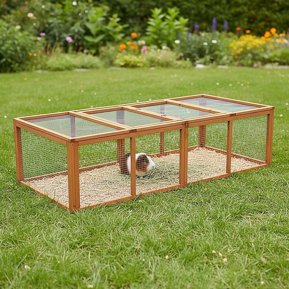 Chicken coop LARGE Run Guinea Pig Cage Villa Extension Rabbit hutch house pen — image 3