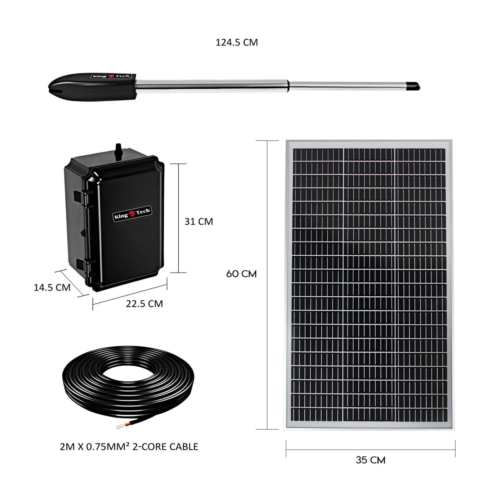 Double Swing Gate Opener Automatic Full Solar Power Kit Remote Control — image 4