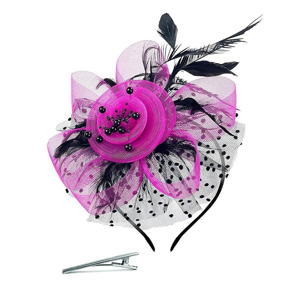 Vintage Accessories Mesh Veil Headpiece Feather Floral Headwear for Women Party โ image 2