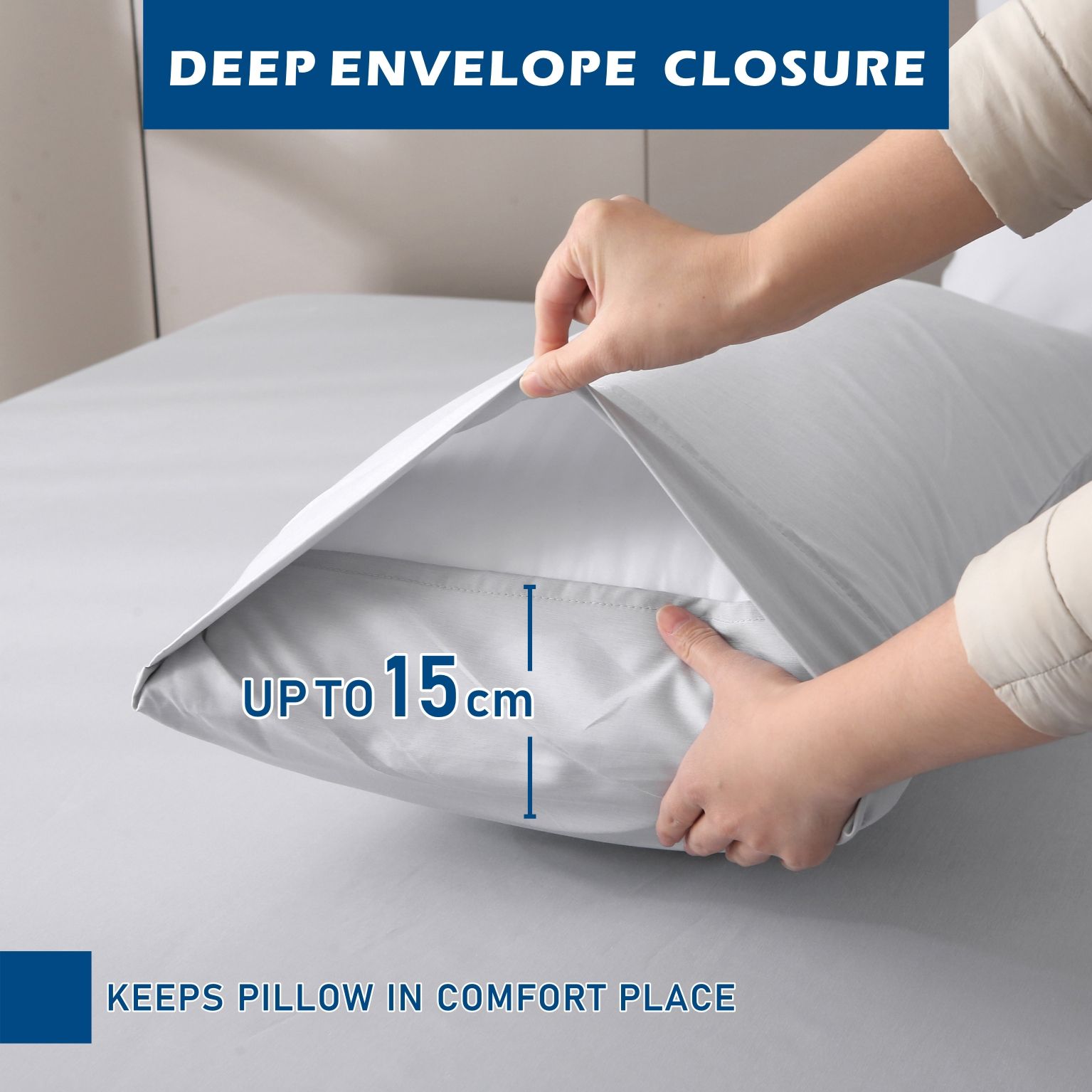 3 Piece Hotel Bamboo Cooling Sheet Set -Ultra Soft 2000TC Breathable Bed Sheets Set with 37 Centimetre Deep Pocket-Cooling Sheets for Hot — image 5
