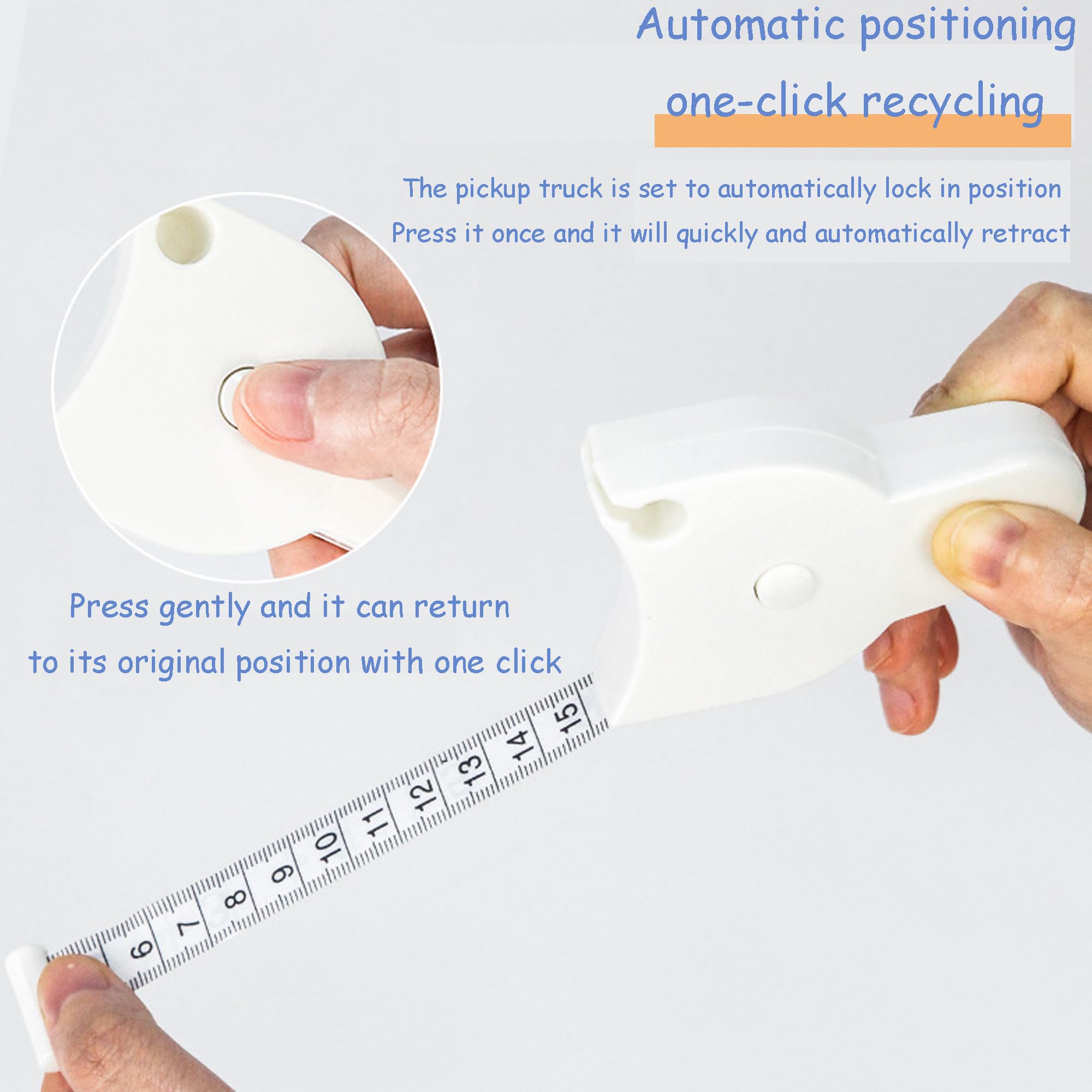 Soft Retractable Body Tape Measure for Fitness, Tailoring & Home Use – 60-Inch Dual-Scale Measuring Tape with Lock, 3-Pack of Identical Units (White) — image 3