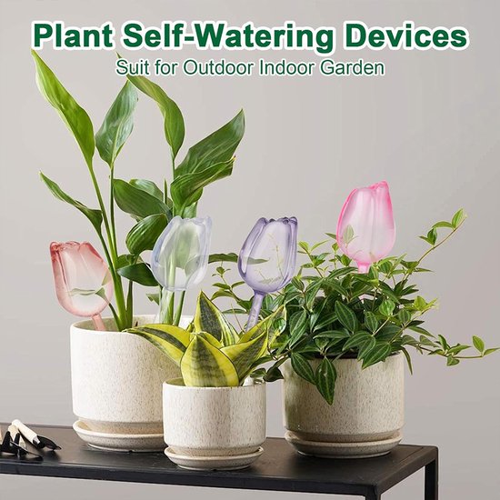 Automatic Watering Balls - 4 Pieces - Tulip-Shaped Automatic Watering Balls - Plant Waterers - Plastic Watering Balls - Suitable for Indoor and Outdoor Plants — image 6