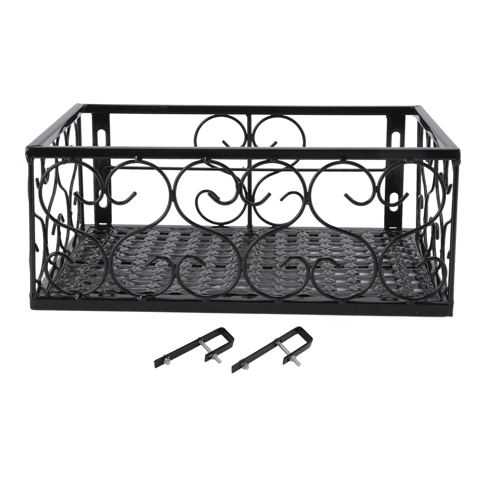 Balcony Flower Pot Stand Thickened Iron Decorative Patio Railing Shelf With Retainers for Windowsill Applicable to 2.5cm/1in Railing