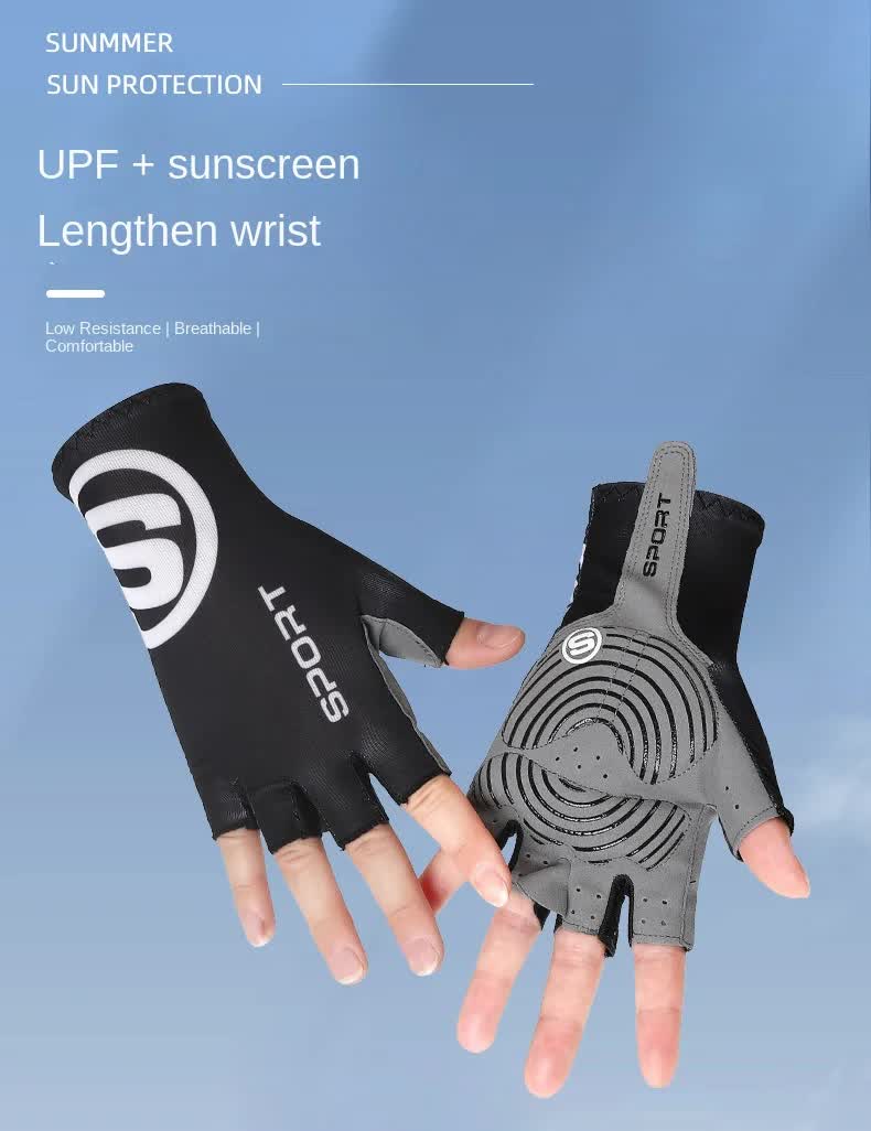 Size XL Black Breathable Half-Finger Cycling Gloves - Anti-Slip, Shockproof, and Durable for Men & Women — image 3