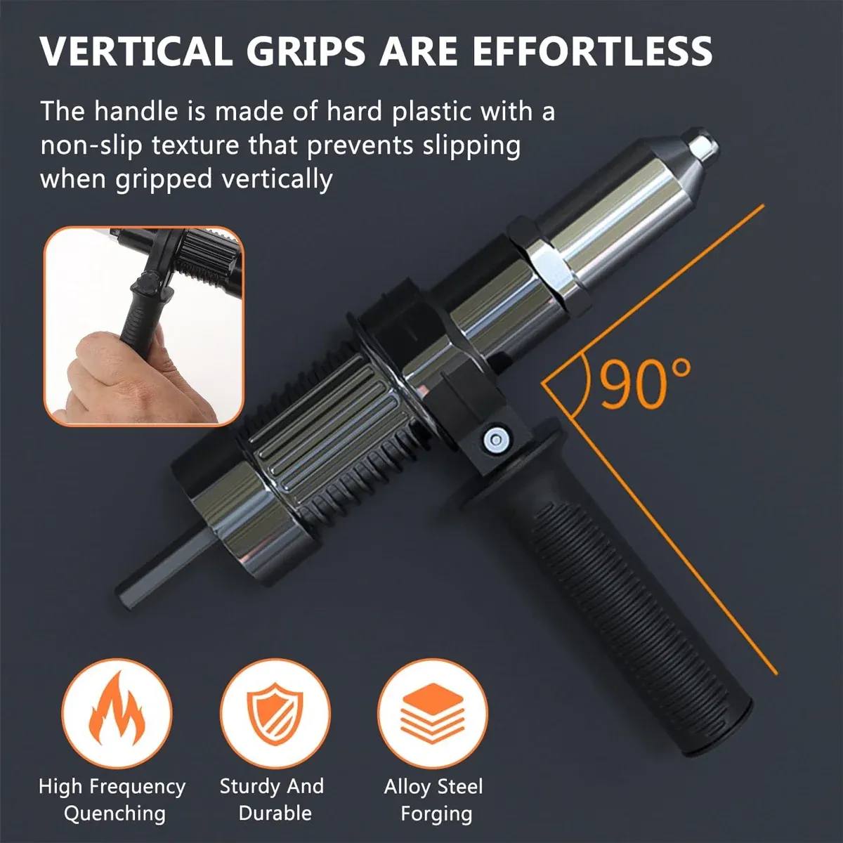 Electric Rivet Nut Gun Adapter Cordless Drill Tool Kit with 4 Nozzles Durable โ image 6