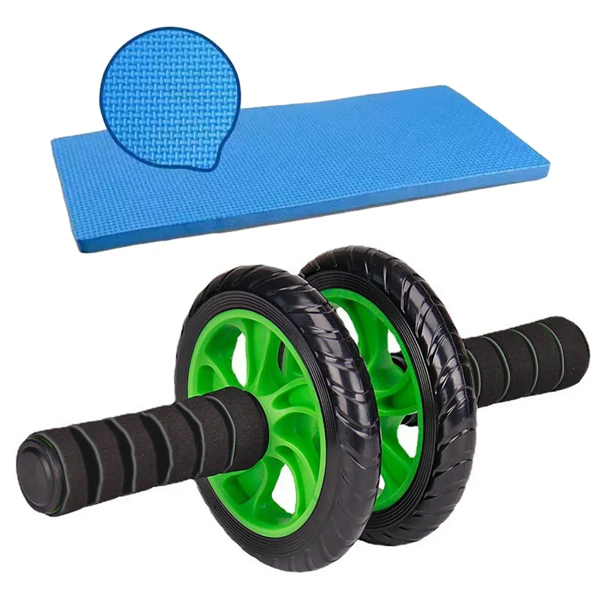 Abdominal Exercise Wheel Fitness Roller Home Workout Muscle Trainer Gym Equipment - Green — image 5