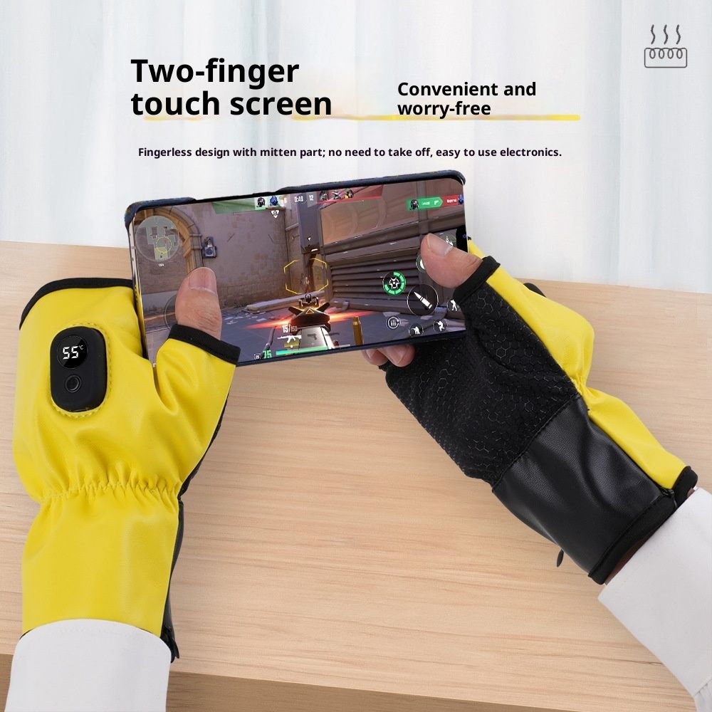 ElectricFingerless Heating Writing Gloves for Students,Hand Warmer for Indoor and Outdoor USB charging heating gloves — image 2