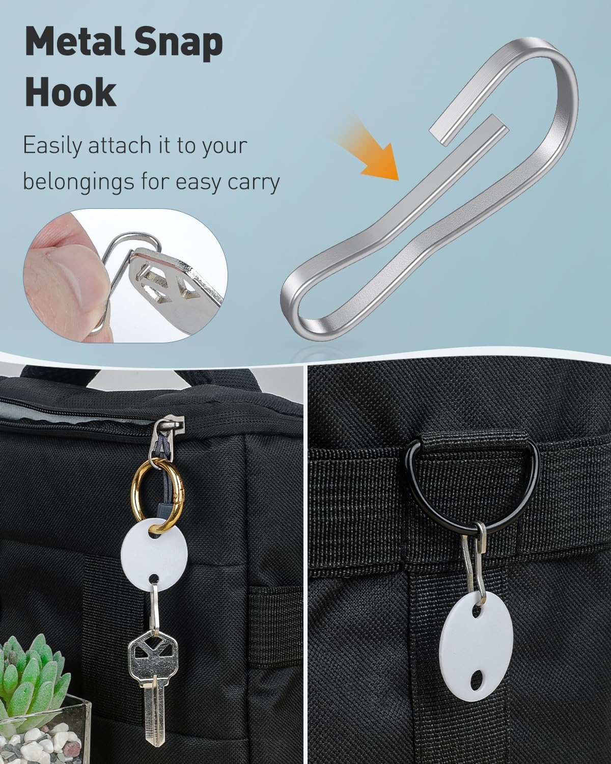 50 Pcs Key Tags 1 Inch Plastic Key Chain Tags with Metal Snap Hooks Double-Sided Writable White Tags Sturdy Key Item Identifiers for Home and Office — image 3
