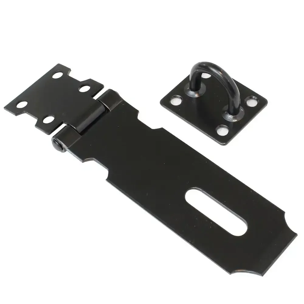 Padlock Hasp Latch Locks 4 Inch Stainless Steel Door Lock Hasp Latch Hasp for Door Shed Gate Cabinet with Screw Black
