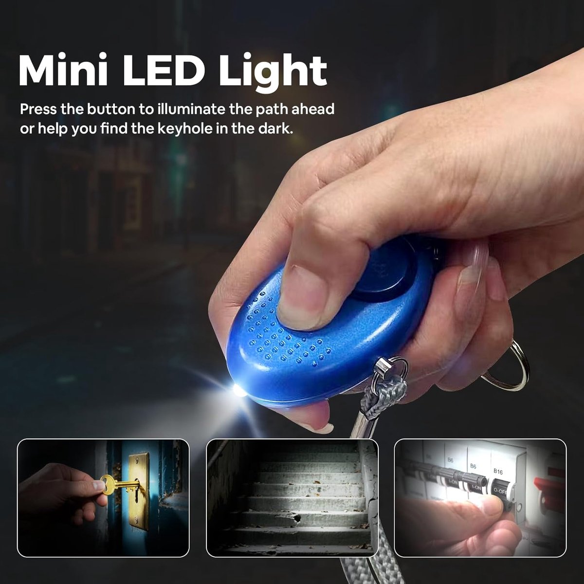 Pieces - 140 dB - Personal Alarm - With LED Flashlight And Keychain - Personal Pocket Alarm - Pepper Spray - Panic Alarm - Anti-Wolf Whistle - Keychain — image 5
