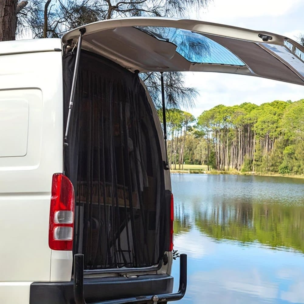 Magnetic car trunk mosquito net 165 × 165cm, compatible with most vehicles for ventilation and insect protection, ideal for camping and fishing — image 5