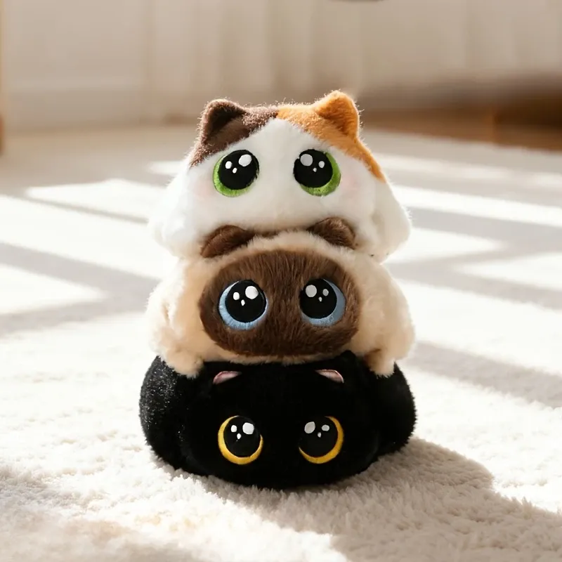 ✨ Kawaii Big-Eyed Cat Plushie | 15cm Palm-Sized Soft Stuffed Toy | Calico & Siamese Multi-Color Styles, Adorable Desk Pet & Cuddly Companion!/Ragdoll — image 2