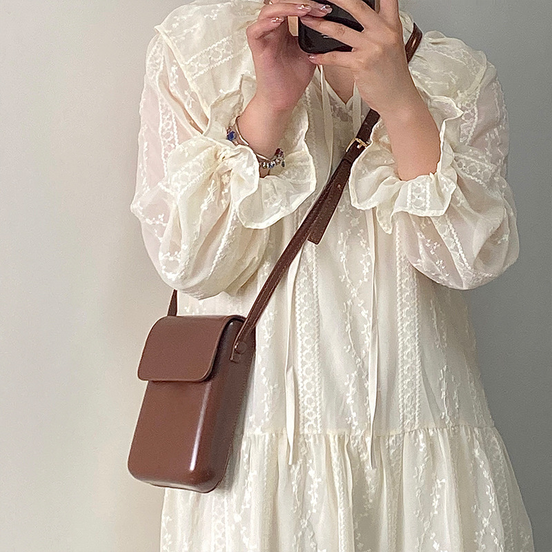 Brown Stylish Women's Crossbody Phone Bag – Compact Vertical PU Leather Mini Shoulder Bag with Magnetic Closure (Adjustable Strap) — image 2