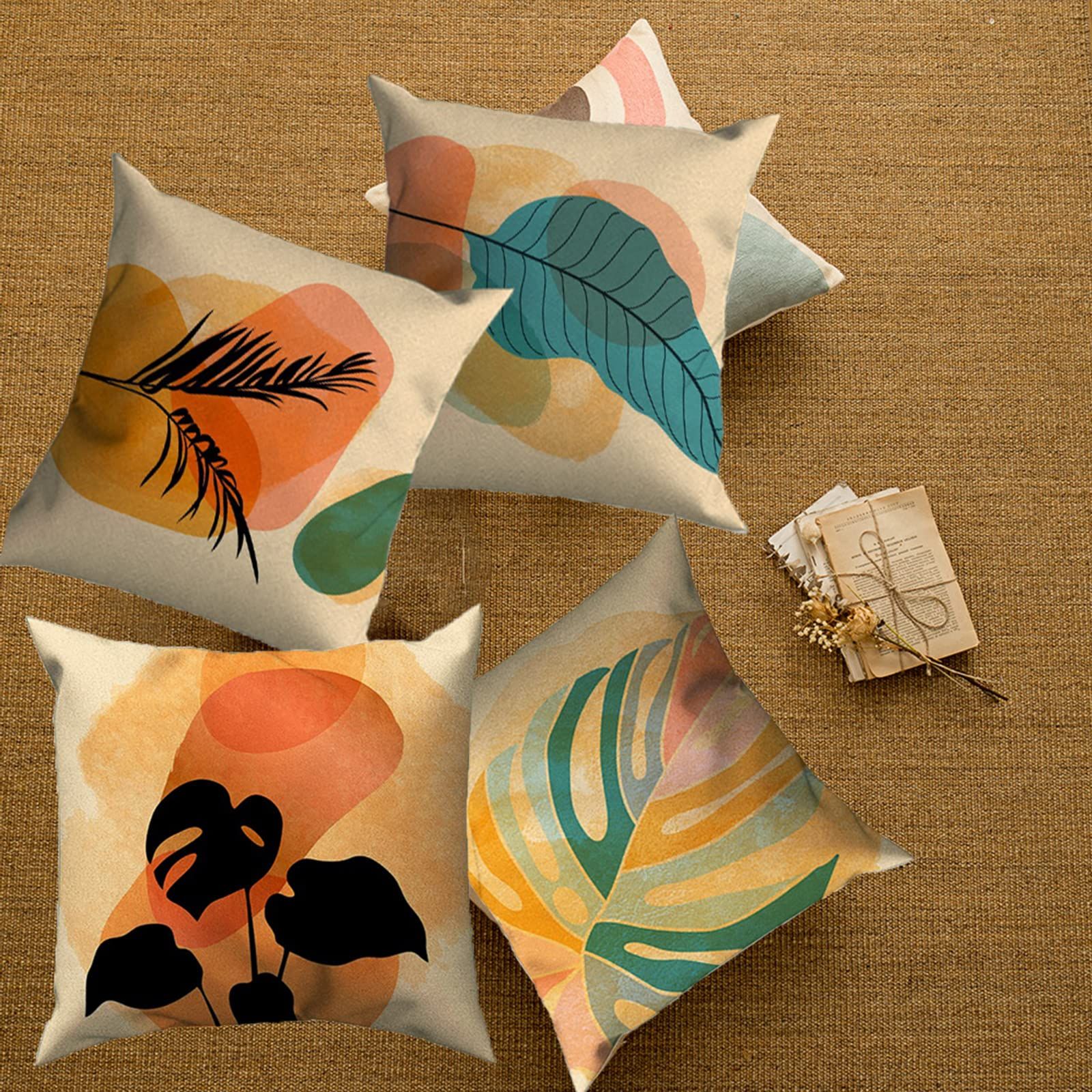 Boho Throw Pillow Covers Abstract Art Farmhouse Pillow Cases Modern Minimalism Pillow Covers for Couch Room Set of 4, 18 x 18 Inch — image 4