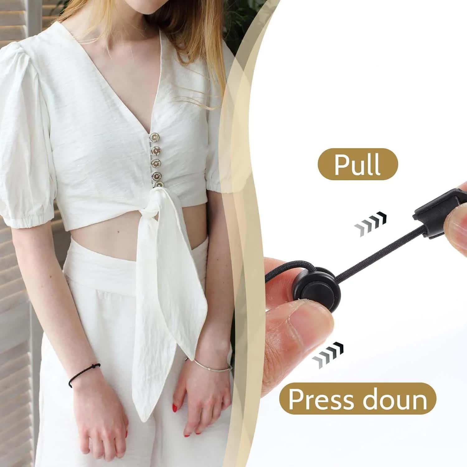 2 Pcs Tuck Band Adjustable Crop Band, Tuck Band Tool for Women Waist Shirts Sweater, Elastic Band Transform The Way You Style Your Tops Suitable for โ image 3
