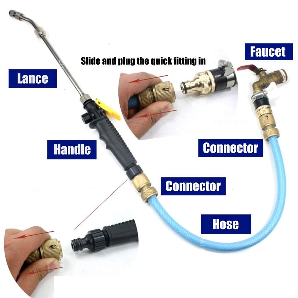 2pc High Pressure Washer Wand, Portable High Pressure Water Gun, Extendable Washer Sprayer with Water Hose Nozzle — image 3