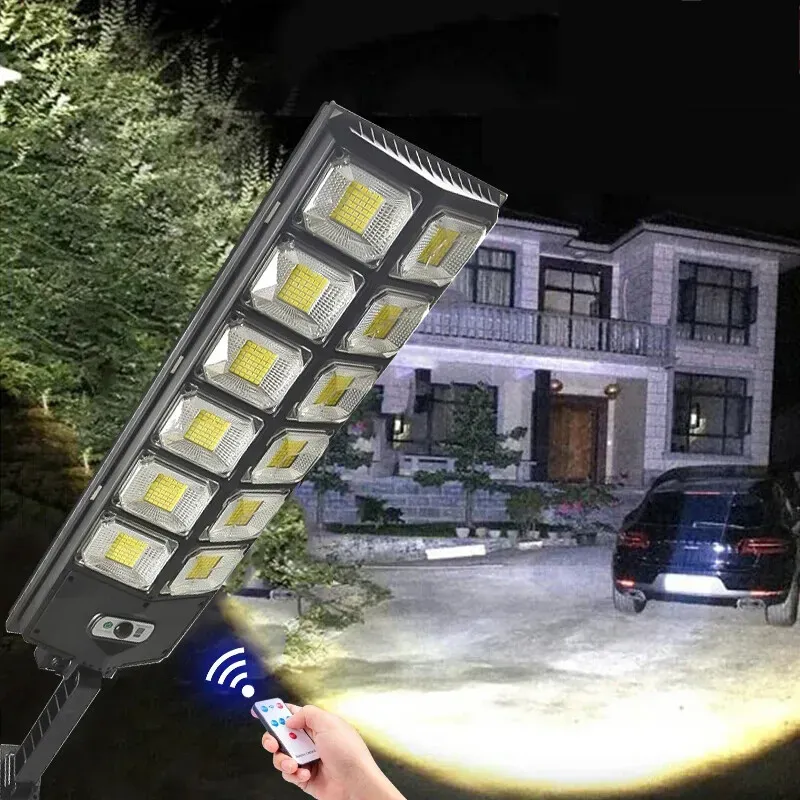 2-Pack 80000LM Black Solar Street Light with 504 LEDs and Remote Control — image 2