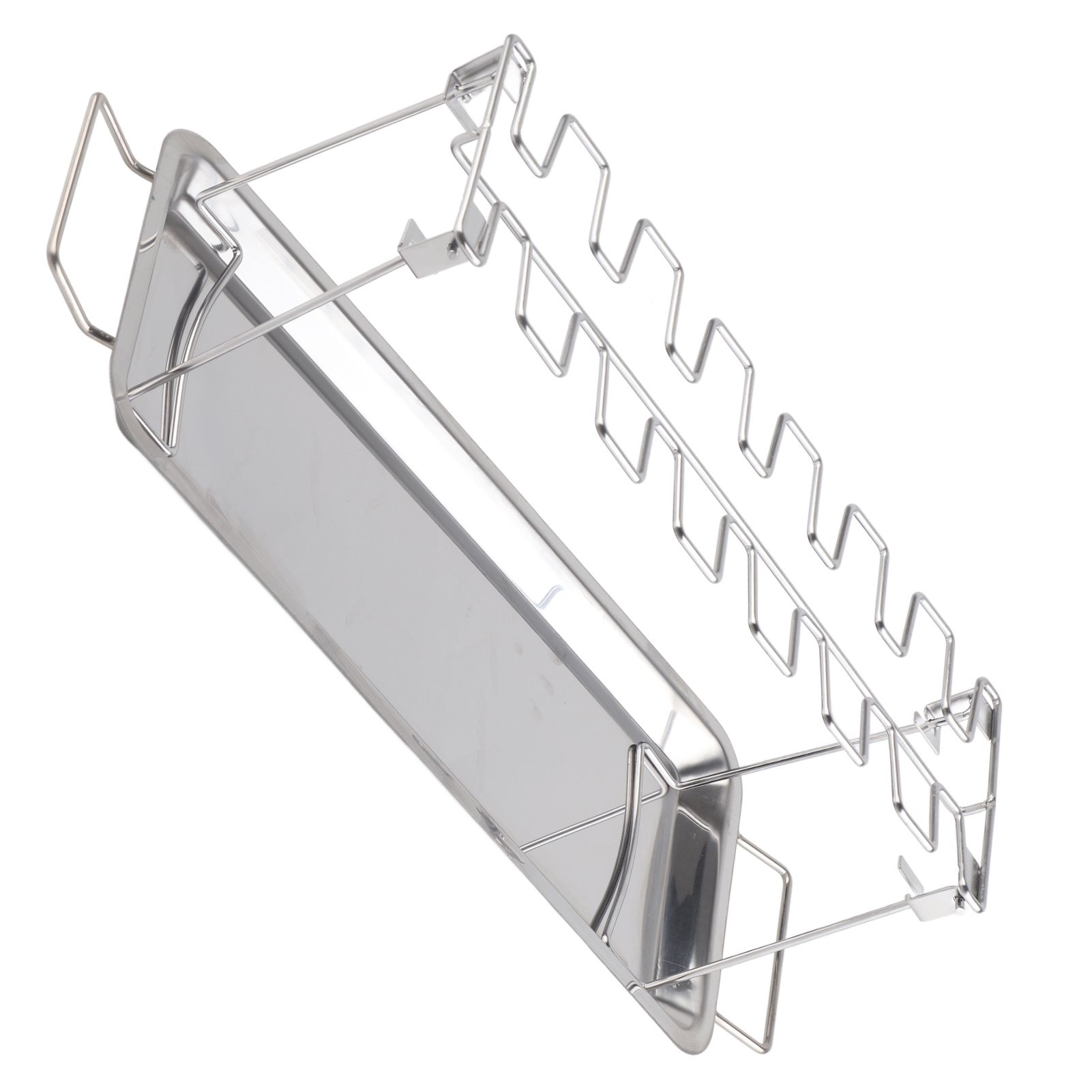 Chicken Leg Grill Rack with Drip Pan Stainless Steel Roaster Stand Barbecue Accessory — image 3