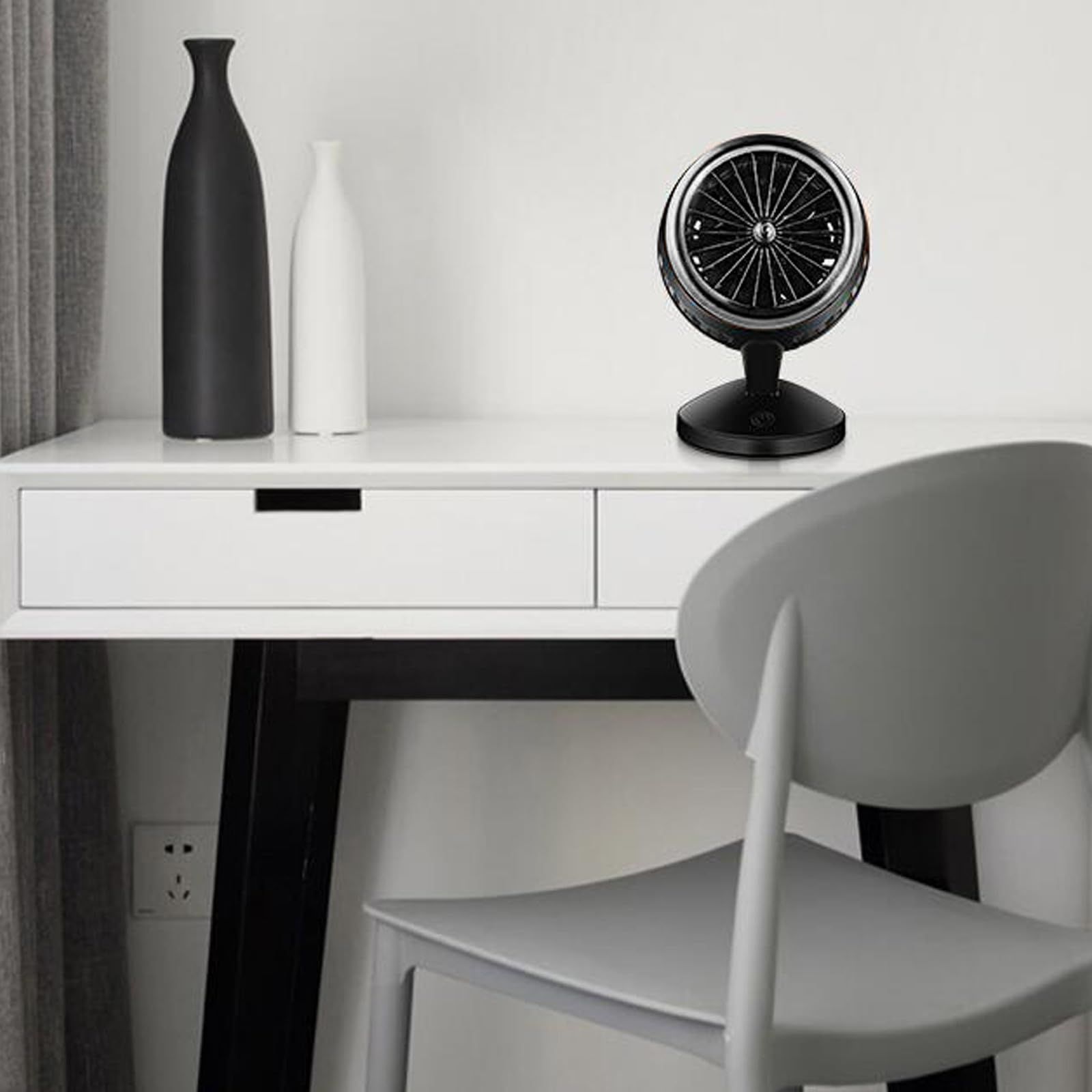 Portable USB Dual-Blade Turbo Fan Mini Circulation Fan Two-Speed Wind Adjustment Rubber Pad Base Fan for Home Bedroom Office