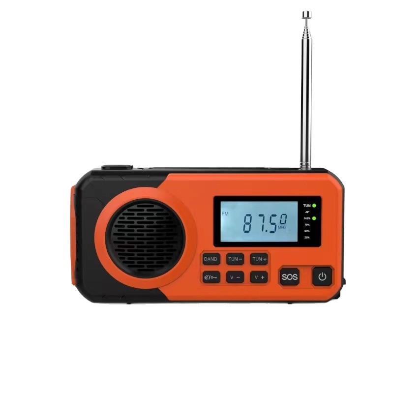 Emergency Radio Solar Hand Crank Portable Rechargeable Battery Powered Orange — image 5